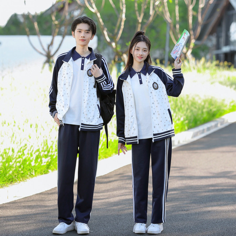 2026新款-外套卫衣运动三件套秋冬季学生班服校服短袖套装