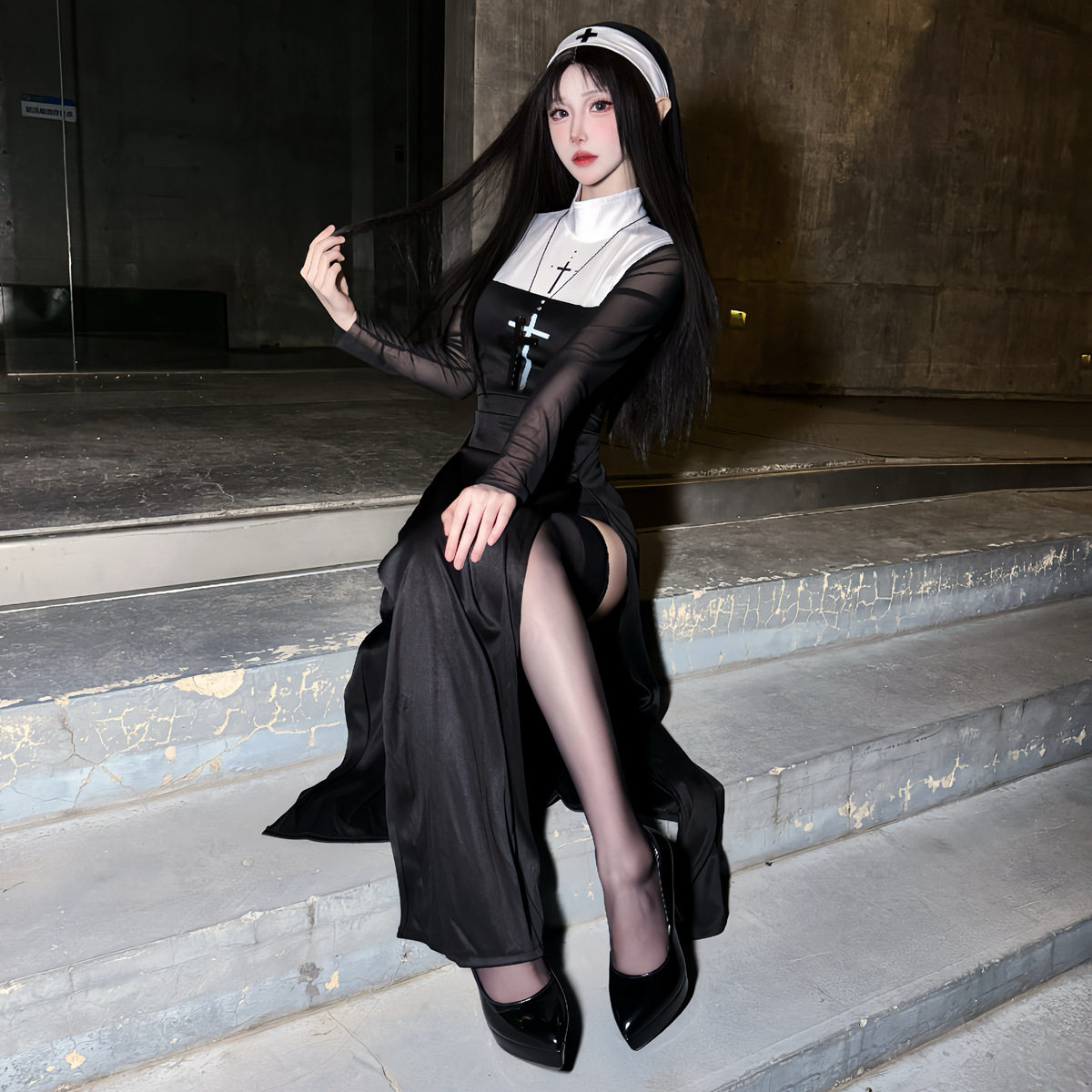 2026万圣节成人服装角色扮演性感修女服Nun狂欢节cosplay表演服装