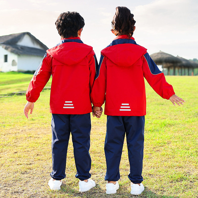 小学生秋冬装三合一冲锋衣加绒校服三件套新款男女童开学季班服
