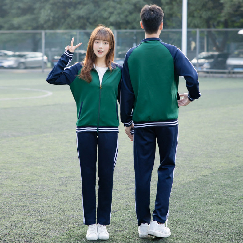 校服套装初中学生班服外套春秋季高中大学运动服学院风三件套批发