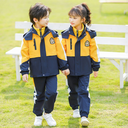小学生校服冲锋衣春秋装三件套一二年级儿童班服秋冬季幼儿园园服 - 封面