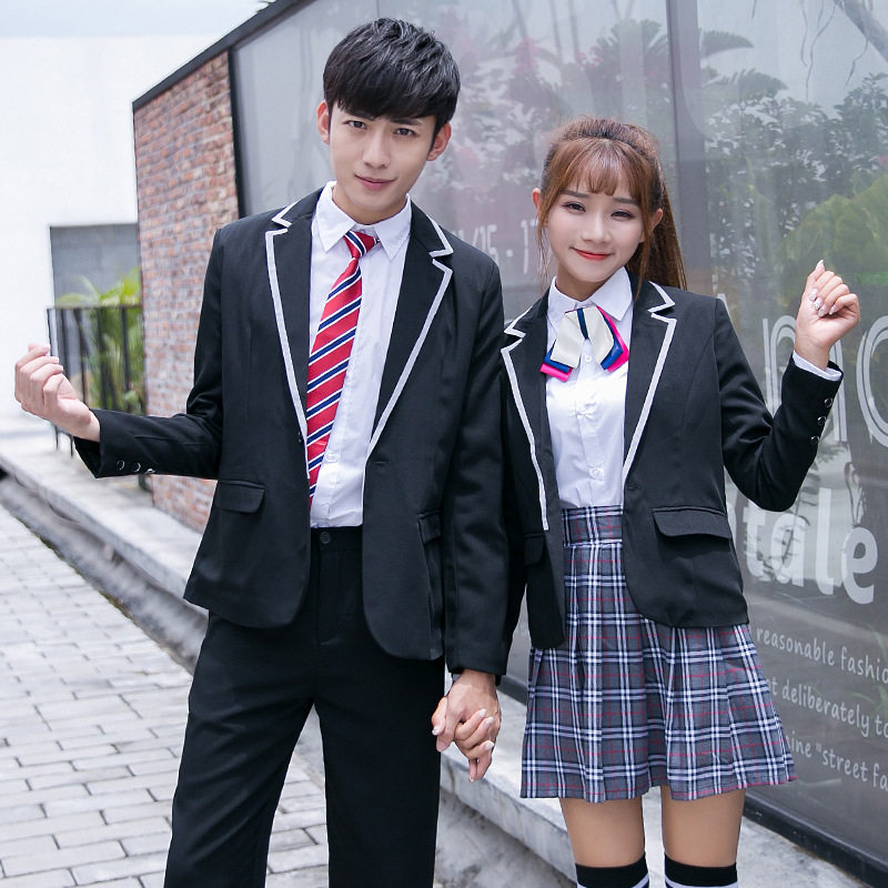 【加十分】学生校服 初中生英伦学院风jk制服时尚小西装三件套