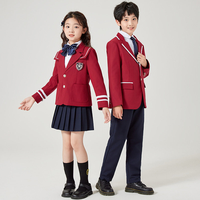 幼儿园园服西装校服春秋儿童礼服合唱演出服小学生班服西服三件套
