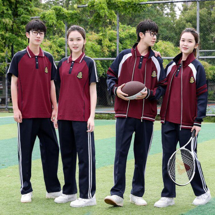 中学生校服三件套春秋装初高中生班服学院风运动服团体服表演服