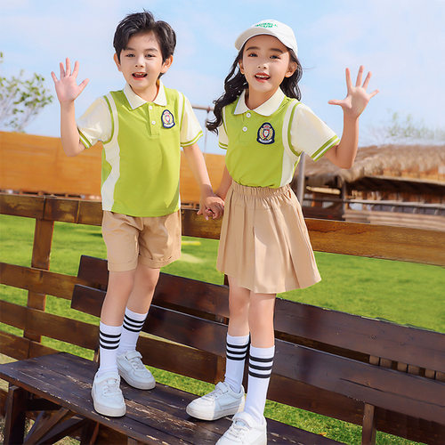 幼儿园园服夏装男女生款学院风毕业照儿童班服两件套装小学生校服