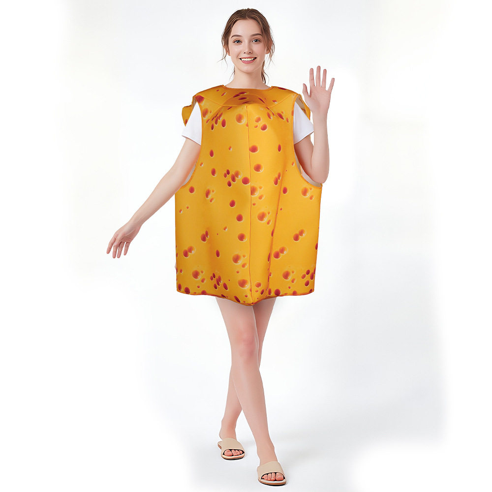 2026跨境欧美亲子奶酪cos服装芝士片人偶扮演服舞台表演搞怪服饰