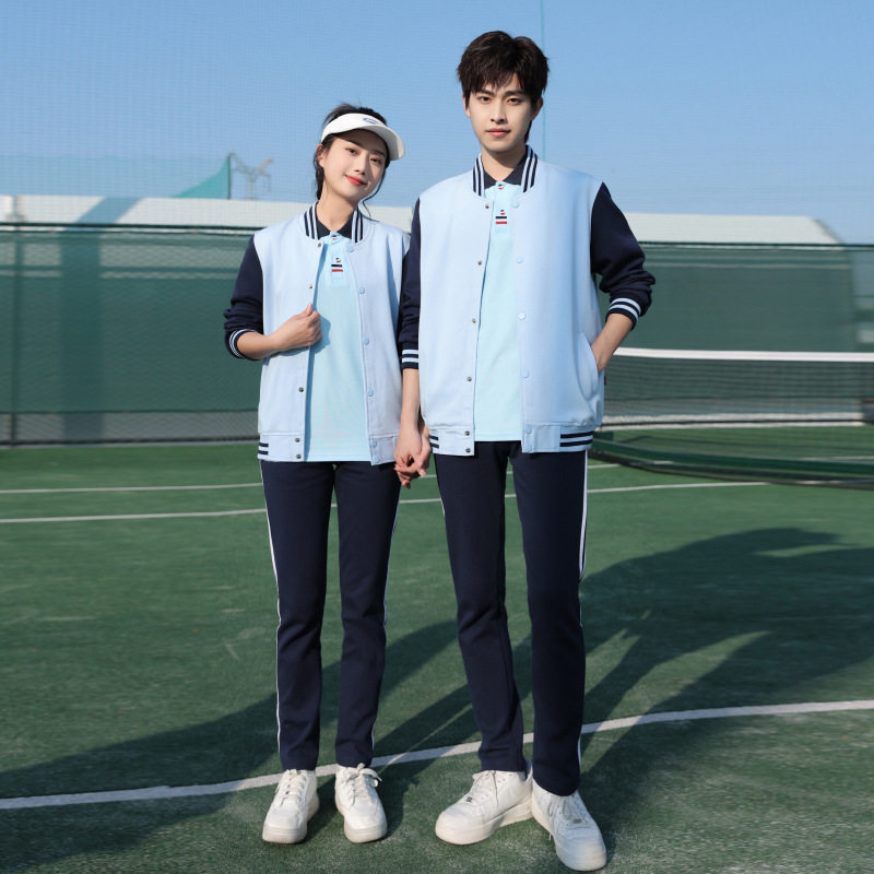 新品中小学生棉款校服班服春秋季情侣运动套装运动风活动服三件套