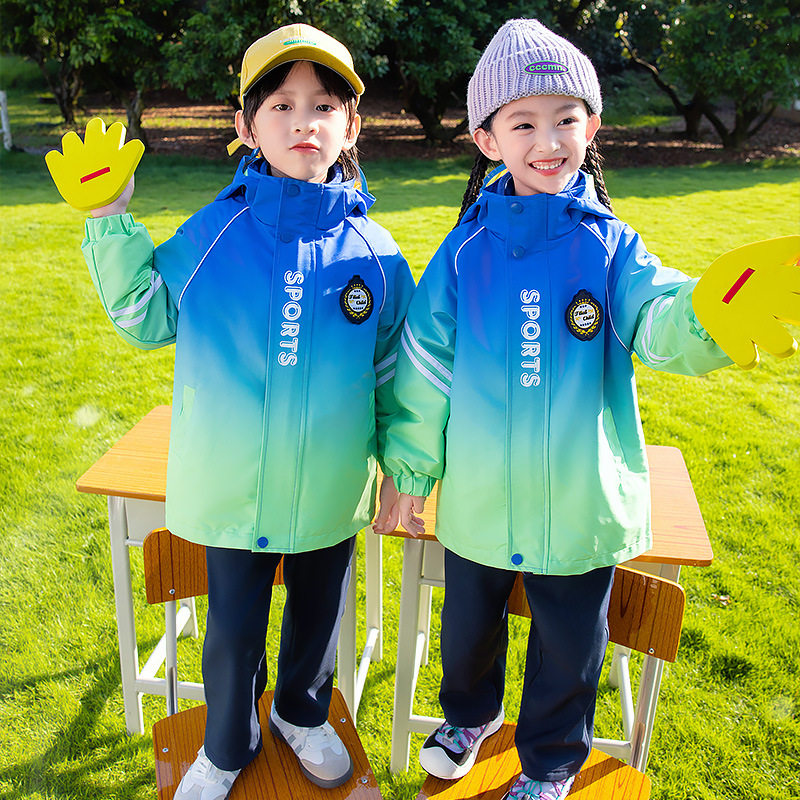 校服套装小学生春秋装儿童秋冬班服运动服幼儿园园服冲锋衣三件套