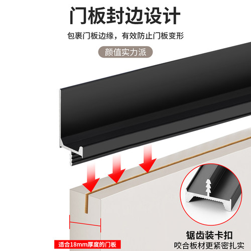 子母开槽嵌入AB隐形加长通体w1000u702705安哥拉灰羊绒灰衣柜拉手