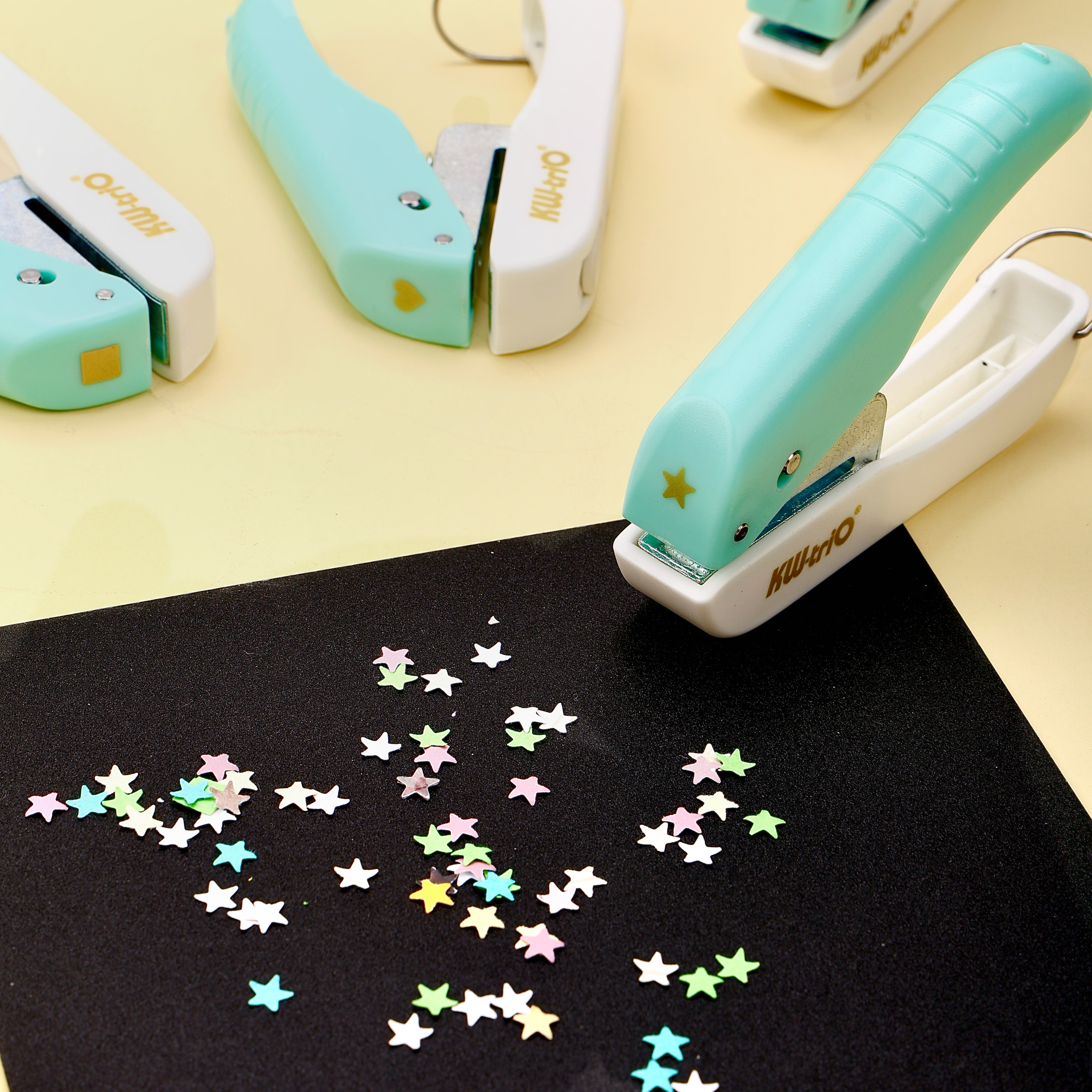 可得优打孔机小孔4MM单孔压花机幼儿园图案打孔机手账异形打洞器压图器打花手工diy星星3MM打孔DHQ