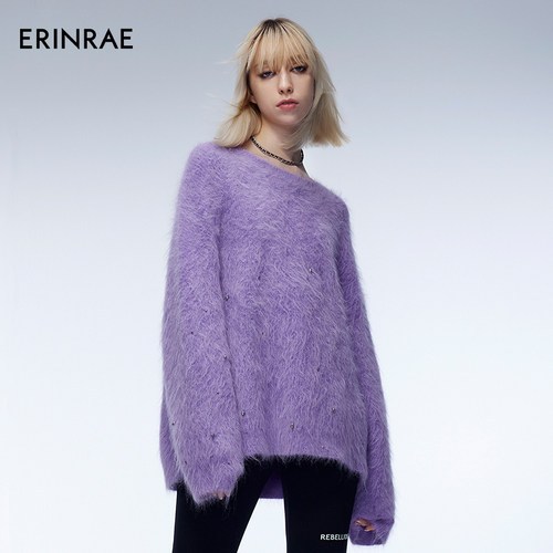 ERINRAE丨【周深、朱丹同款】新品羊驼毛软糯针织毛衣EF4M1229WO