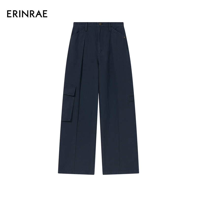 ERINRAE冬季新品日本进口帆布休闲裤摩登酷感工装裤EH436306CO82