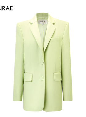 ERINRAE丨秋冬新品女士绿色男友风百搭羊毛西装外套EF441019WO