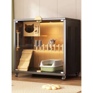 猫别墅豪华别墅家用猫房屋笼子全景超大自由空间猫舍猫咖猫展柜子