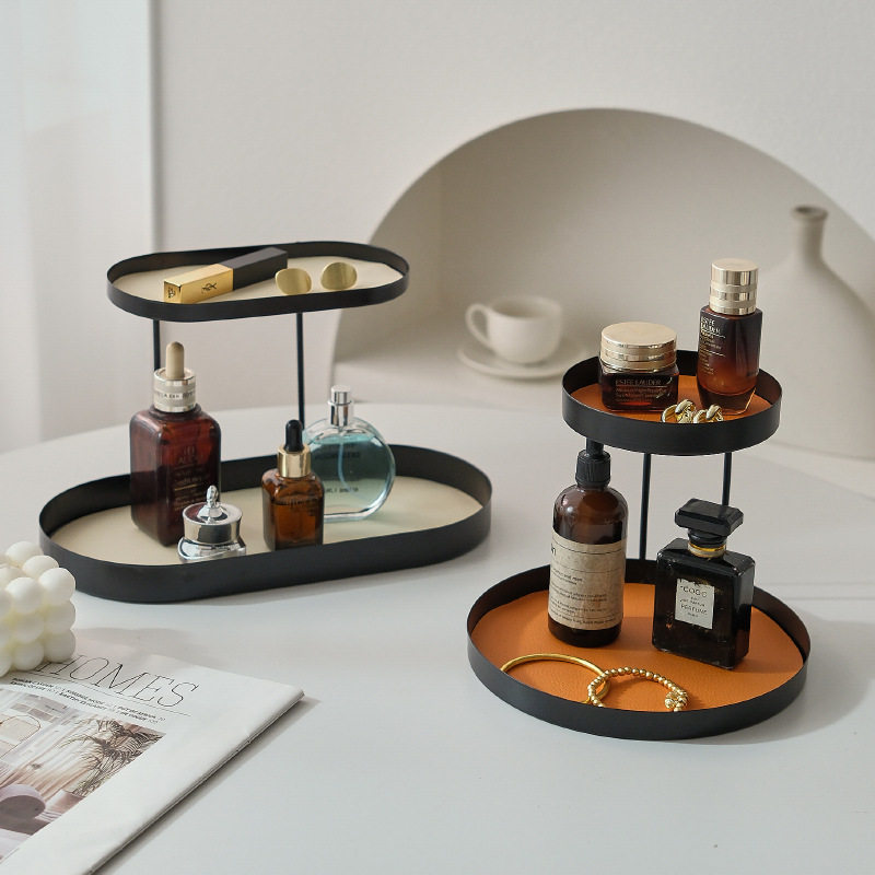高级感化妆品收纳盒香薰桌面托盘