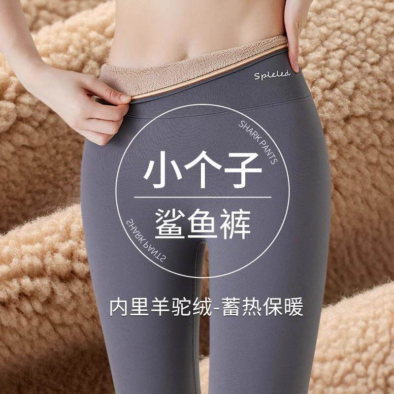 小个子鲨鱼裤女外穿秋冬2024新款加绒加厚保暖打底高腰收腹芭比裤