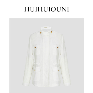 慧慧欧尼 亚麻诗笺 Designer新款高级麻料西装外套