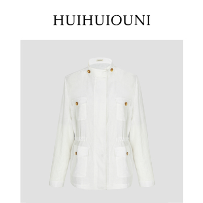 慧慧欧尼 亚麻诗笺 Designer新款高级麻料西装外套