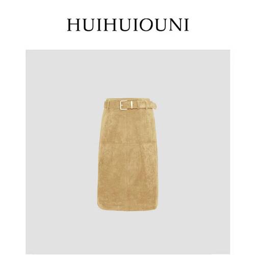 慧慧欧尼 中古调性   Designer设计师新款麂皮绒气质百搭半裙