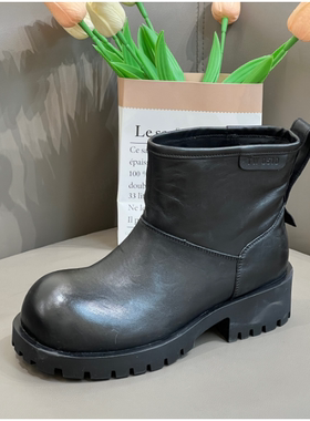 【大愿专享】秋冬圆头厚底极简风短靴58031