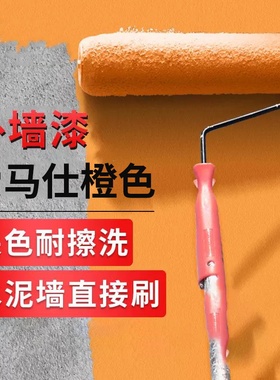 粤港复古橘色爱马橙色自刷网红彩色背景橙黄色水性油漆服装店净味