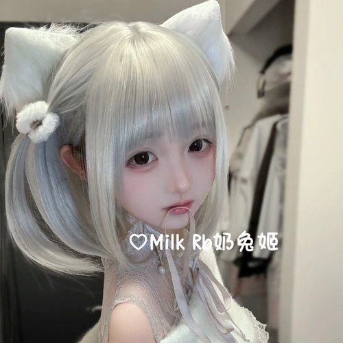 奶兔姬*白雪小喵/ 手作白猫耳发夹Lolita可爱边夹软妹cos发饰毛绒