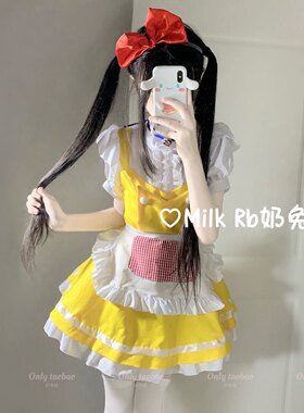 奶兔姬*小鸡黄/ 日系哆啦美Lolita动漫洛丽塔cos女仆装连衣裙漫展