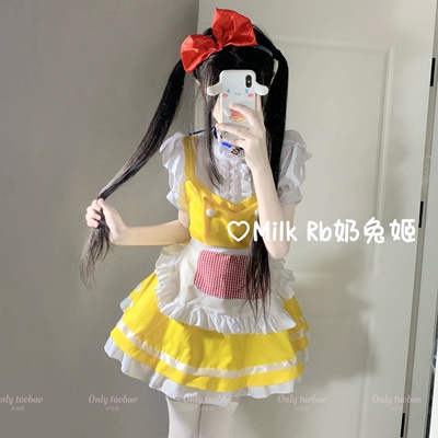 奶兔姬*小鸡黄/ 日系哆啦美Lolita动漫洛丽塔cos女仆装连衣裙漫展