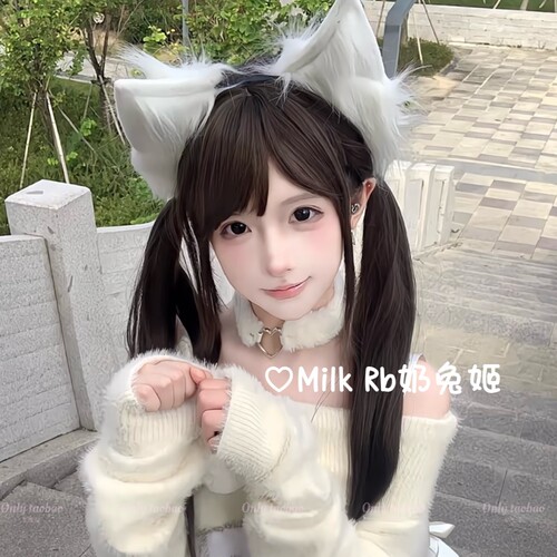 奶兔姬*绵绵小喵/ 手作白色猫耳kc发箍可爱软萌Lolita漫展cos头饰