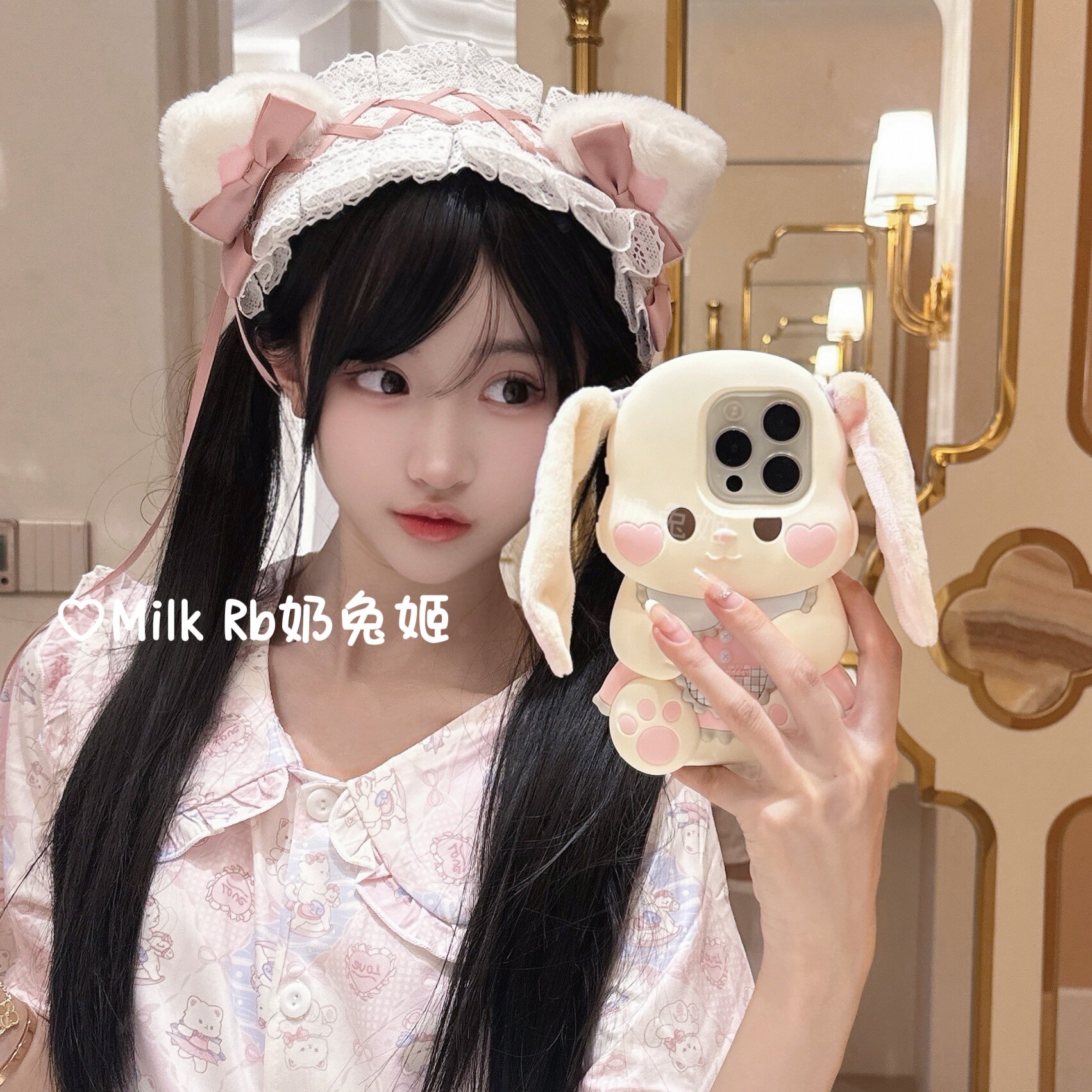 奶兔姬*小猫耳语/ 洛丽塔猫耳手作发带可爱cos软妹Lolita女仆发饰