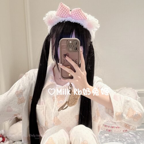 奶兔姬*奶糯小熊/ 可爱小熊发箍蕾丝边蝴蝶结拍照洗脸高级感百搭