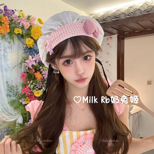 奶兔姬*厨师KT/ 可爱卡通Kt厨师帽cos甜妹云朵帽网红拍照道具