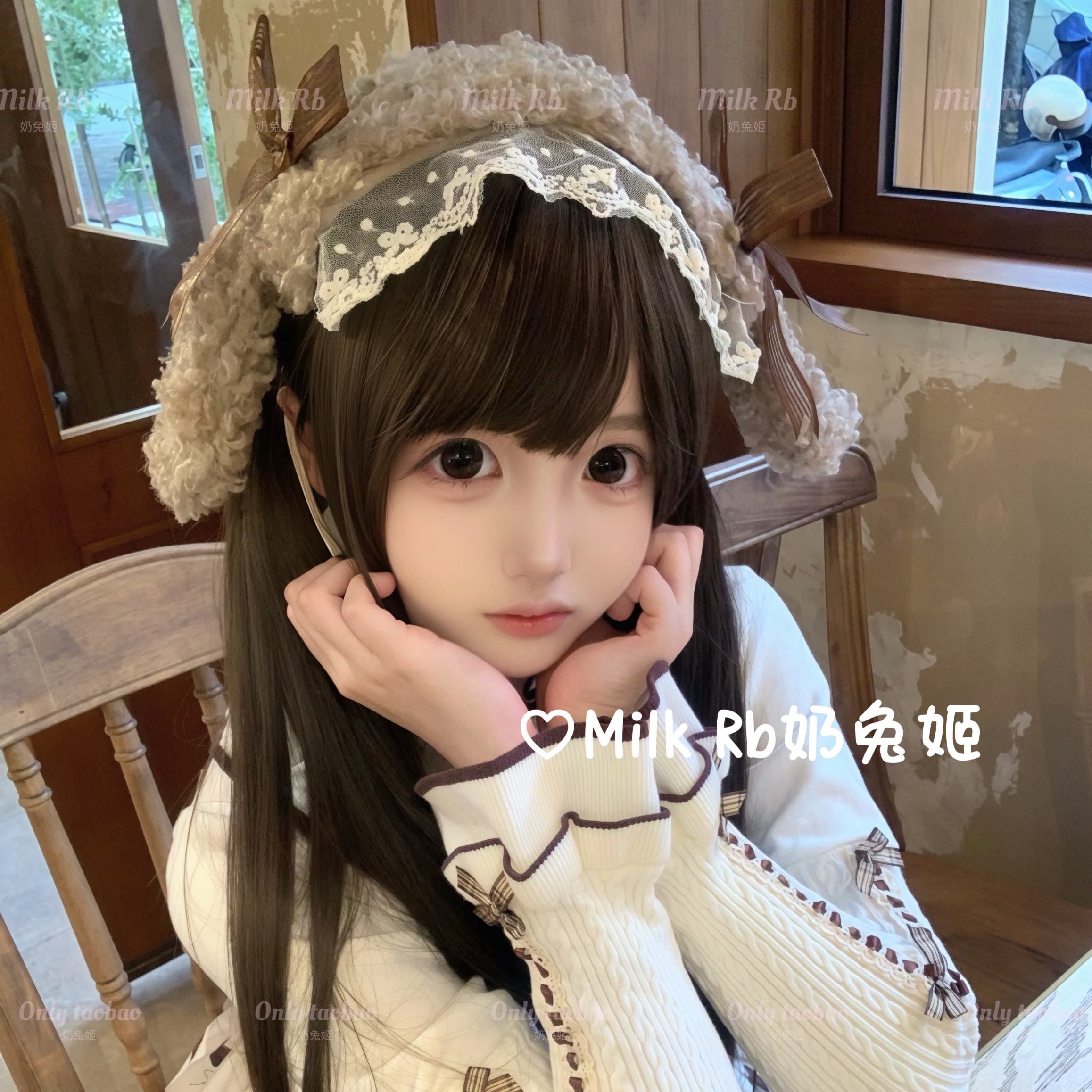 奶兔姬*曲奇小狗/ 日系毛绒小狗耳朵发带kc甜妹洛丽塔蝴蝶结发饰