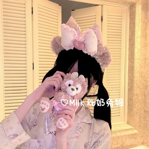 奶兔姬*爱心玫玫/ 可爱雪莉玫毛绒发箍乐园拍照利器软妹少女头饰