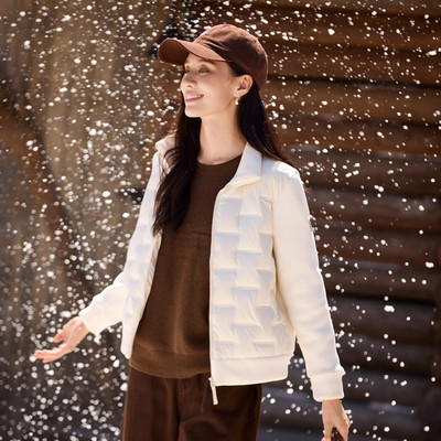 茵曼2025冬季新款短鹅绒羽