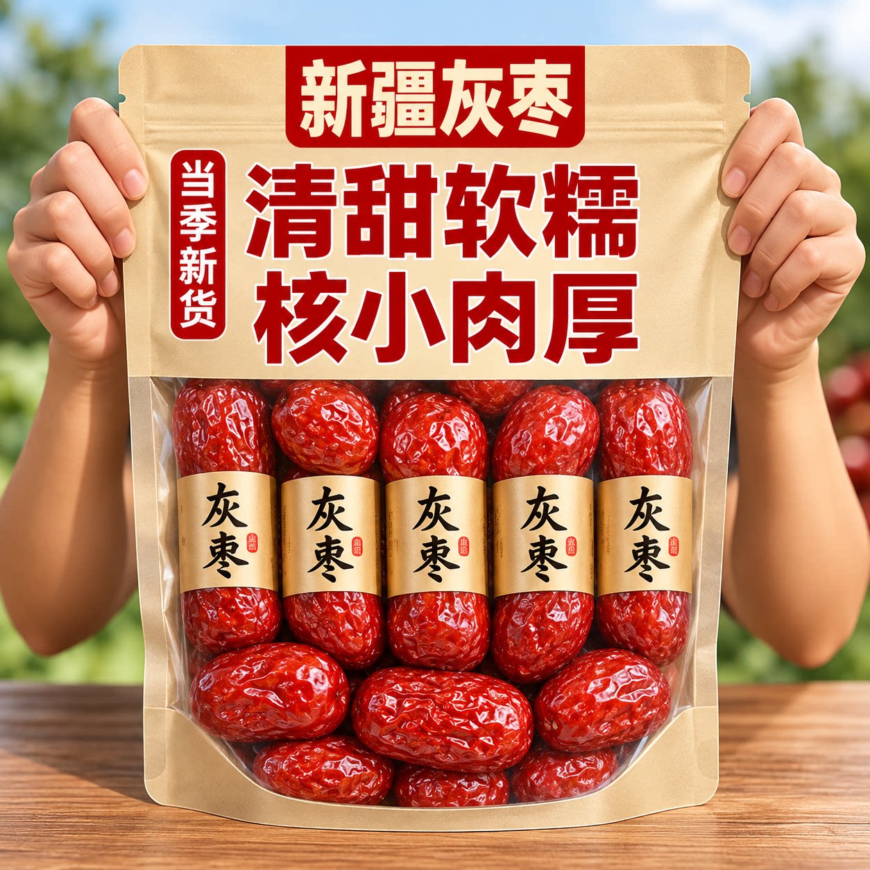 新疆特级灰枣大枣王官方新疆特产羌若红枣新鲜煲汤泡茶旗舰店新货
