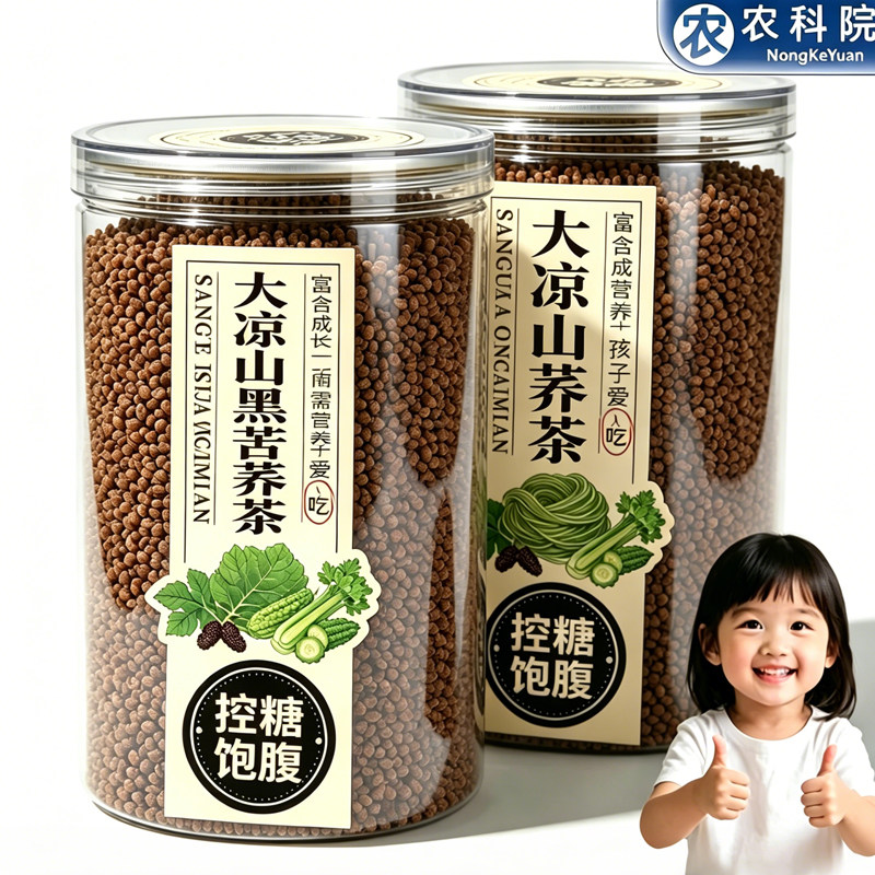 大凉山黑苦荞茶官方旗舰店四川荞麦茶胚芽叶大麦特级商用色麦香味