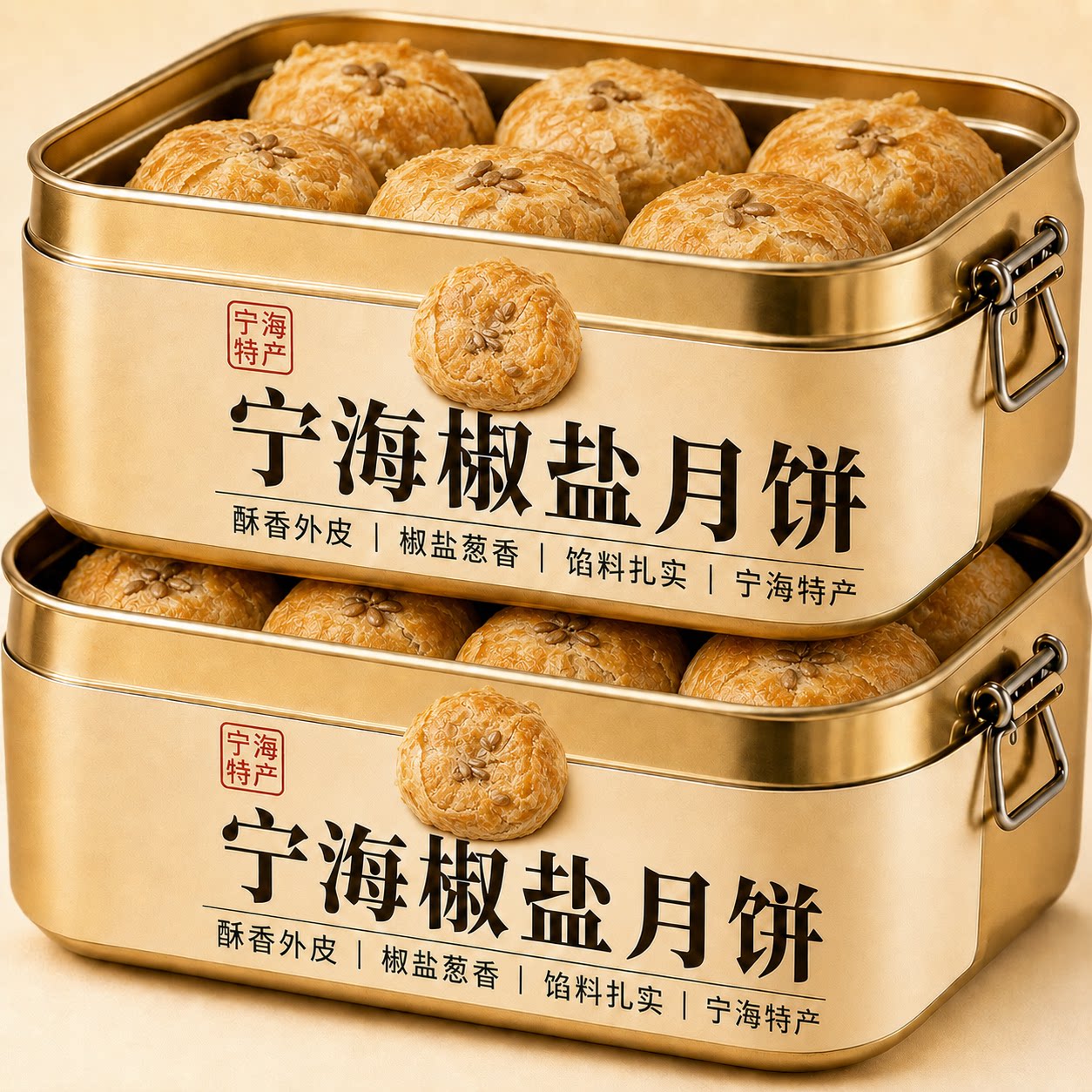 正宗宁海椒盐月饼官方旗舰店传统苏式0添蔗糖纯手工老式中秋糕点图片