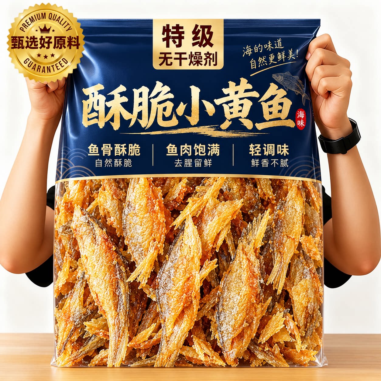 舟山特产香酥小黄鱼官方旗舰店黄鱼酥非油炸深海海鲜休闲食品小吃