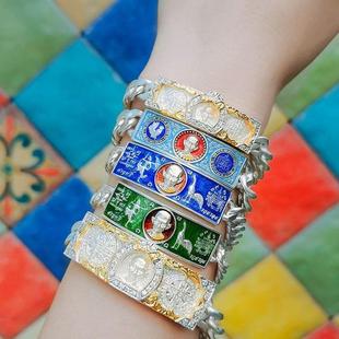 蓝红绿素 自身喷兰版 原庙请出男女 佛牌阿百家龙婆瑞手链 泰国正品