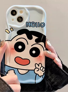 卡通蜡笔小新适用三星s23ultra手机壳s22+/s21fe/a24硅胶a04s新款a11/a21s男女a32/a34/a52/a54全包a73防摔