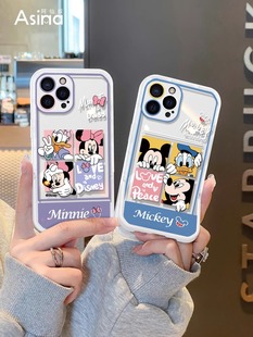 卡通唐老鸭适用三星s22ultra手机壳s10/s21fe隐形支架note20米妮女款a04/a13新款a23防摔a30/a51情侣a52/a73