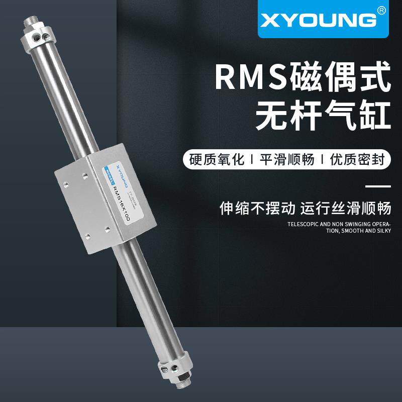 气动RMS32X300磁偶式无杆气缸RMS32X500磁耦合无杆气缸RMS32X600