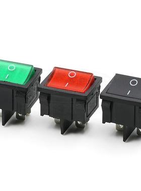 船型开关 四脚两档 KCD2-501 绿色红色 带灯 24X21MM 6A 250V AC