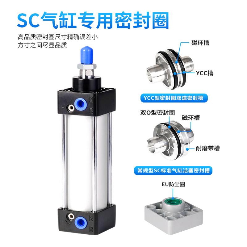 sc气缸160密封圈100活塞杆63耐磨32维修包80配件125整套200油封40