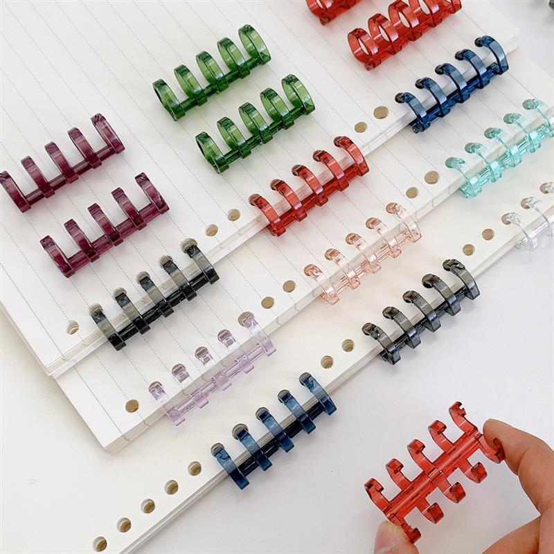 DIY活页环自制笔记本本子活页环胶圈可拆卸外装订夹子打孔开合器