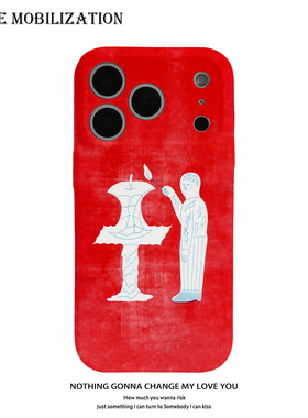 红色抽象艺术苹果蜡烛菲林全包手机壳适用苹果17nova14华为p80mate70小米17opporen14vivo荣耀400iPhone16