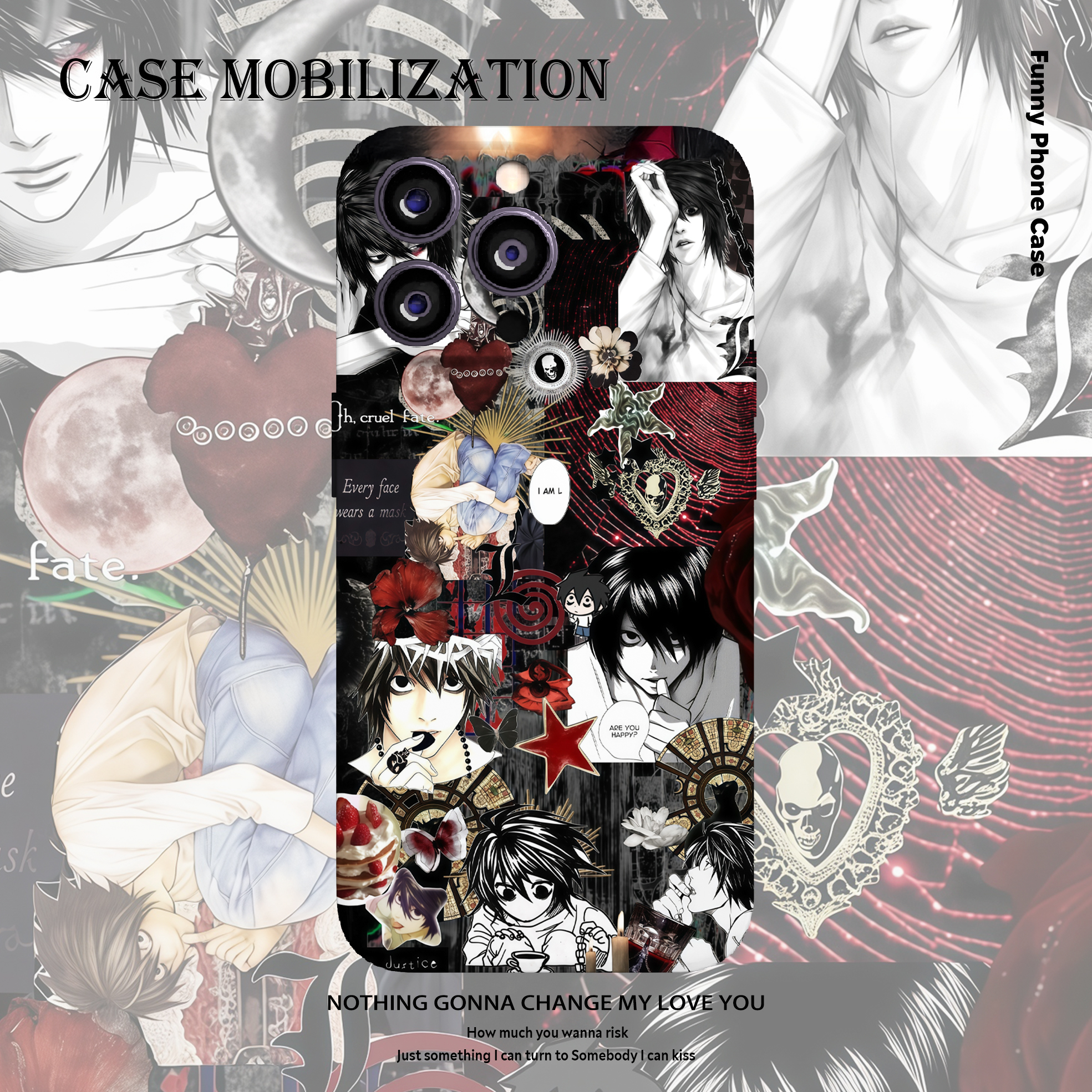 死亡笔记L拼贴暗黑动漫菲林磁吸手机壳适用苹果17nova14华为p80mate70小米17opporen14ovivo荣耀400iPhone16