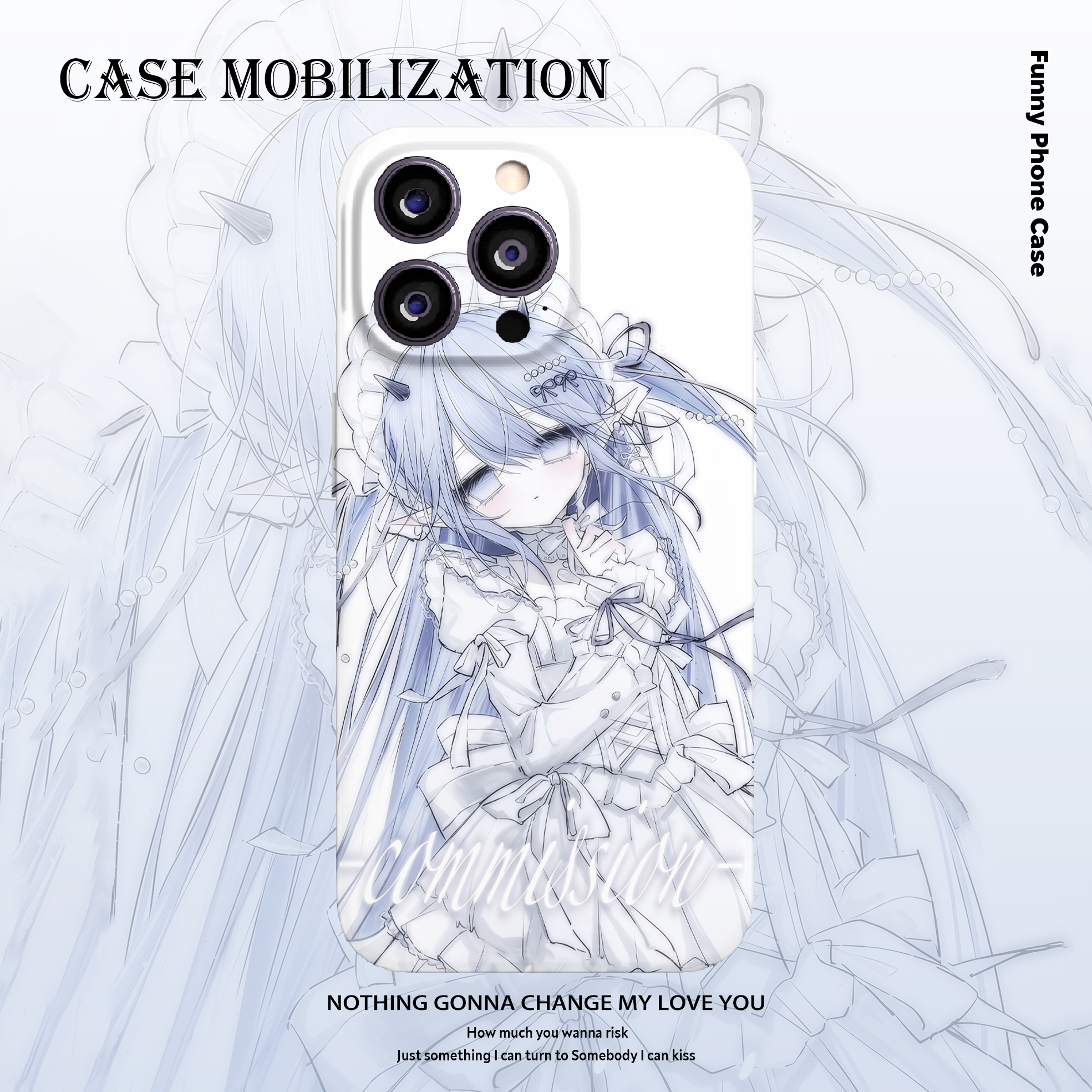 可爱洛丽塔蓝发精灵少女菲林磁吸手机壳适用苹果17nova14华为p80mate70小米17opporen14ovivo荣耀400iPhone16