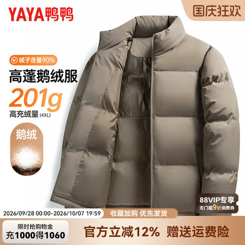 鸭鸭休闲立领鹅绒服男